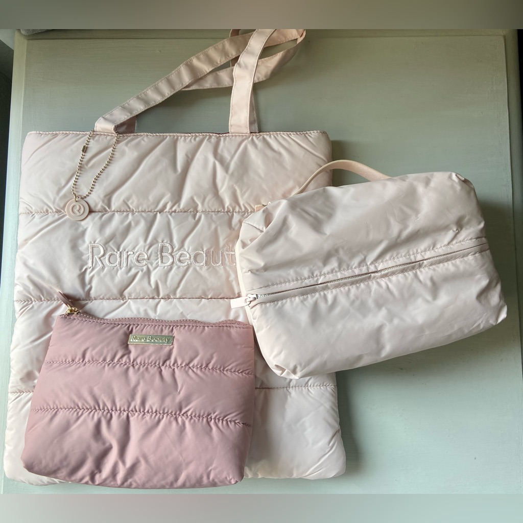 Nwt Rare Beauty By Selena Gomez Puffy Tote Bag Puffy Toiletry Bag Bundle